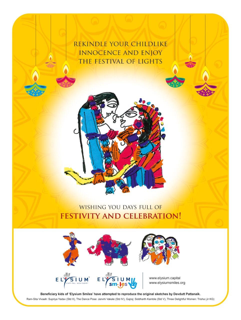 Our NGO's DIWALI Greeting card designed by our kids